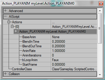 ACTION_PLAYANIM non paramétrée