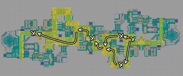 Voie du haut sans détour inutile