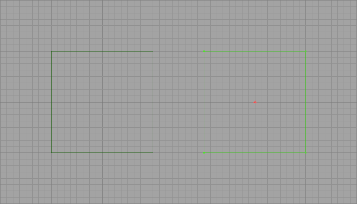 Brush non-solide en vert foncé, version sélectionnée à droite