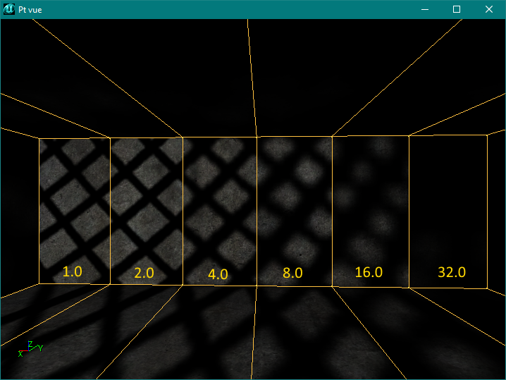 Détails des lightmaps suivant leur résolution