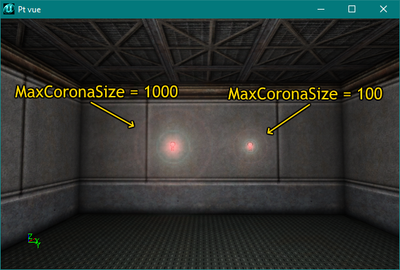 Deux coronas similaires avec une taille maximale différente
