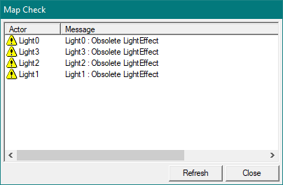 Avertissement de l'éditeur pour les LightEffects obsolètes