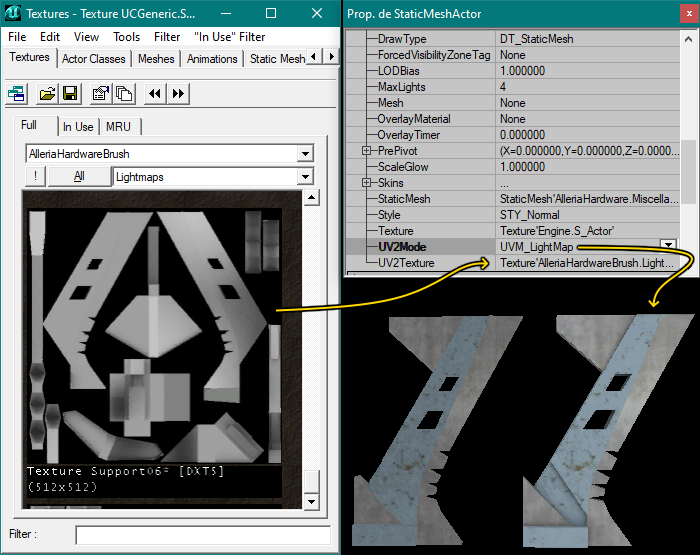 Lightmap ajusté à un static-mesh
