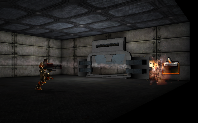 Bot ouvrant une porte grâce en tirant sur un Trigger