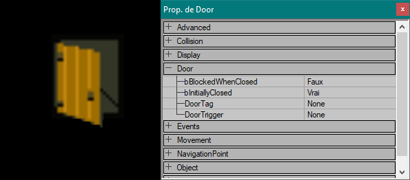 Actor Door et ses propriétés