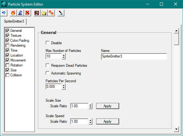 Nouvel Emitter dans le Particle Editor