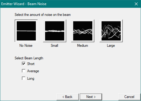 Dernier écran du wizard d'un BreamEmitter
