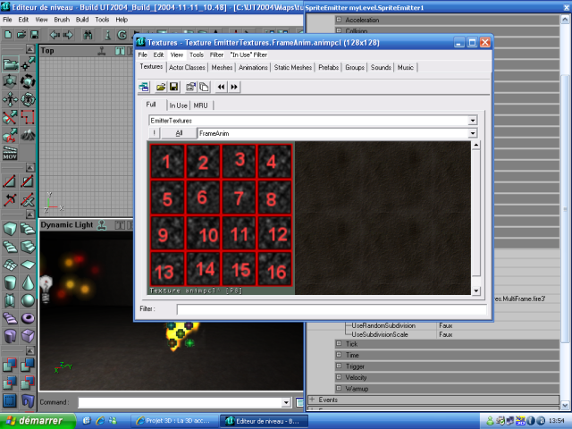 Repère temporel du Frame Anim