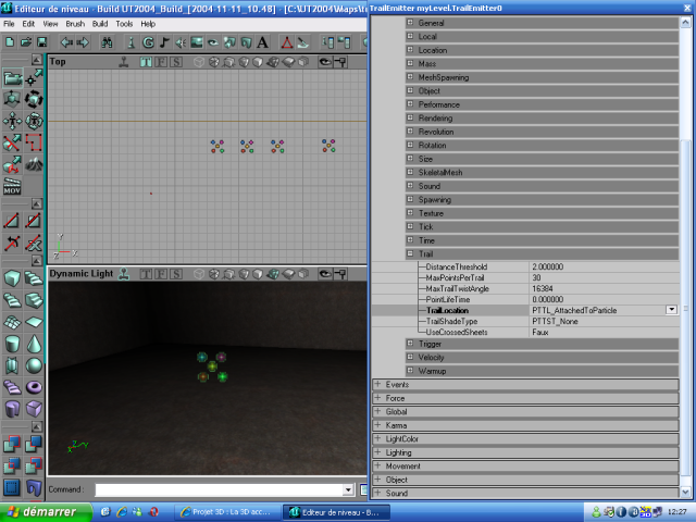 Onglet propre du TrailEmitter