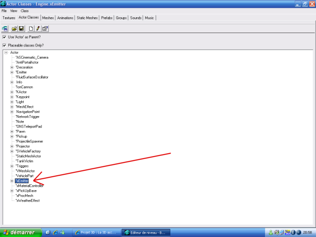 Xemitter dans la hiérarchie