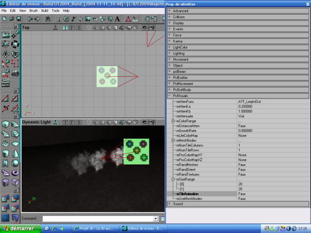 Tailles des particules modifiées