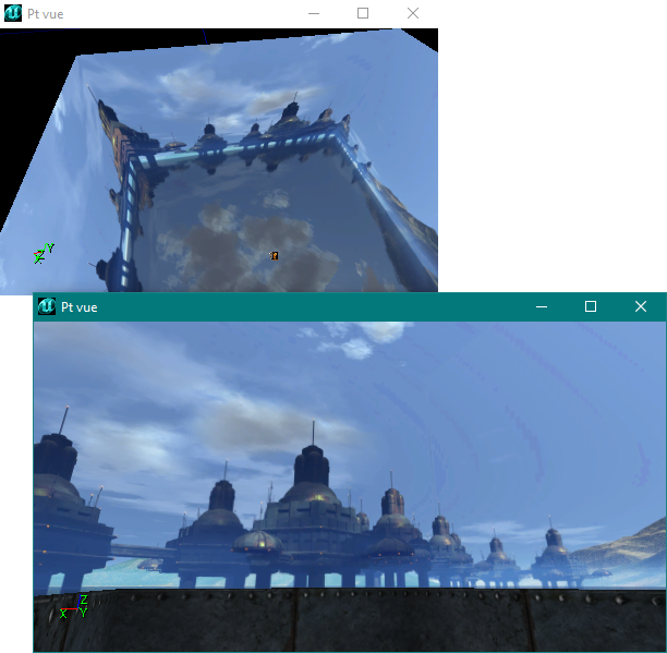 Illusion parfaite sans trace de la forme de la skybox