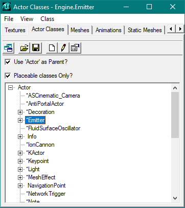 Emitter dans l'actor browser