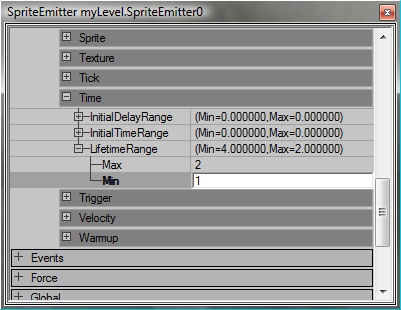 LifeTimeRange ajusté