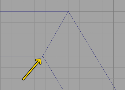 Un brush tordu. Les vertices à l'intérieur du virage sont hors de la grille