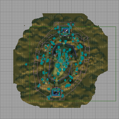 ONS-Dawn dans la vue de dessus avec le terrain affiché