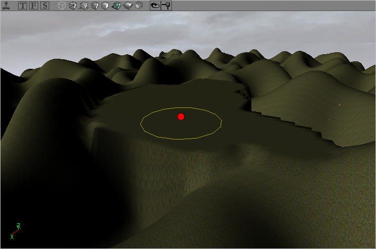 Portion aplatie du terrain
