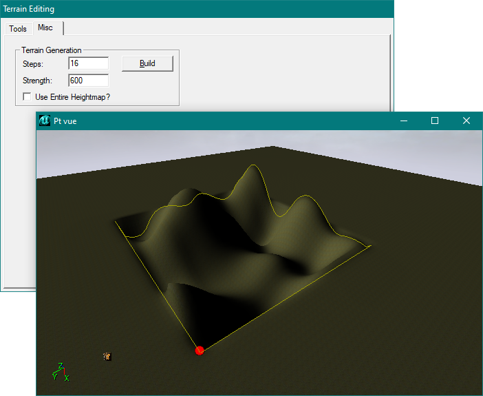 Génération de terrain dans une sélection