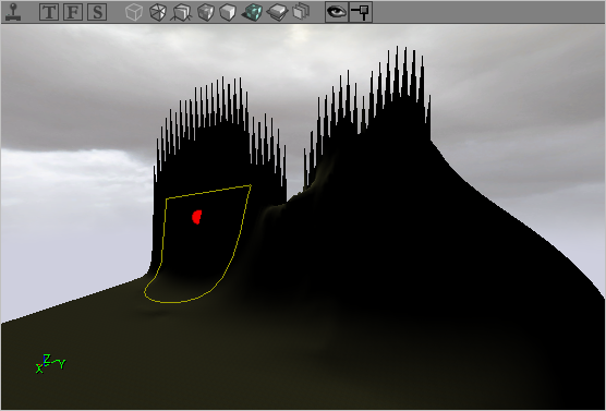Déformation des bords du terrain avec l'outil Smoothing