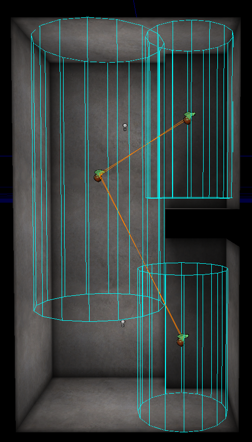 FlyingPathNodes reliés par leur collision sur deux niveaux