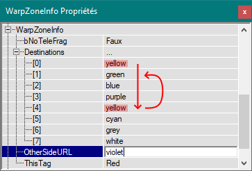 Défilement en boucle d'une partie des destinations