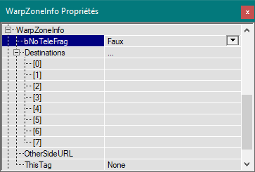 Paramètres de WarpZoneInfo